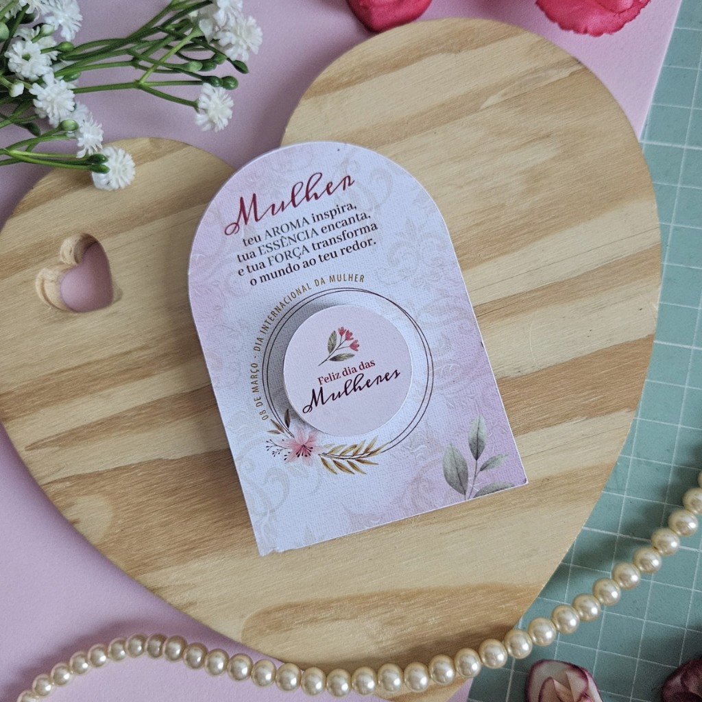 Cartões Para Potinho De Hidratantes - Dia das Mulheres **APENAS O CARTÃO SEM O POTINHO E HIDRATANTE** em Oferta na Shopee