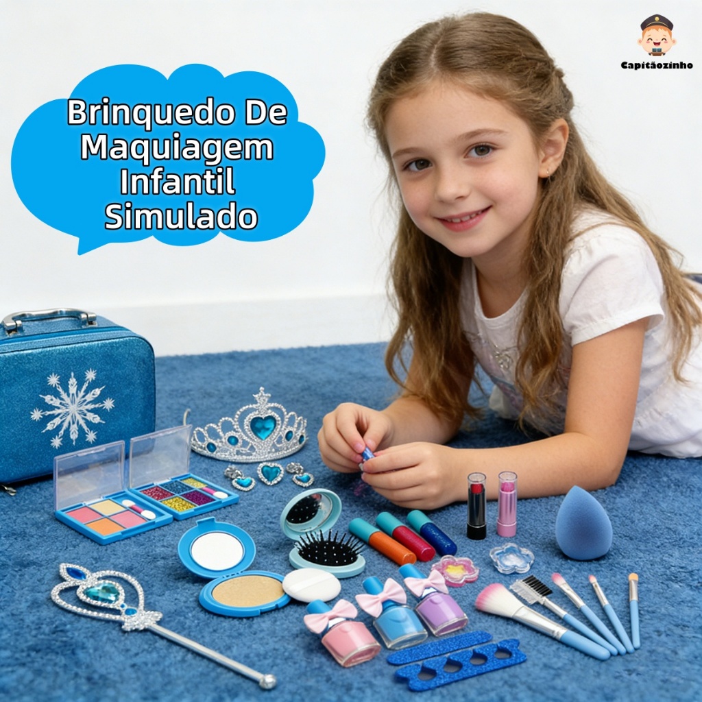 Conjunto De Maquiagem De Princesa do Gelo Estojo Cosmético De Simulação Com Bolsa Presente De Aniversário em Oferta na Shopee