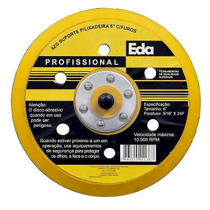 Disco De Borracha 6 Pol. Com Velcro Para Lixadeira Esmerilhadeira 6 Furos em Oferta na Shopee