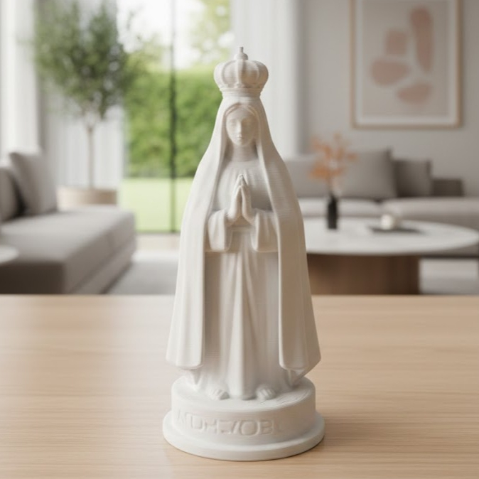 Imagem Nossa Senhora Aparecida Minimalista | Estátua Decorativa Branca | Oratório