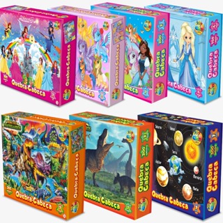 Quebra Cabeça Infantil 200/300 Peças Dino e Princesas GGB Jogos Educativos Crianças em Oferta na Shopee