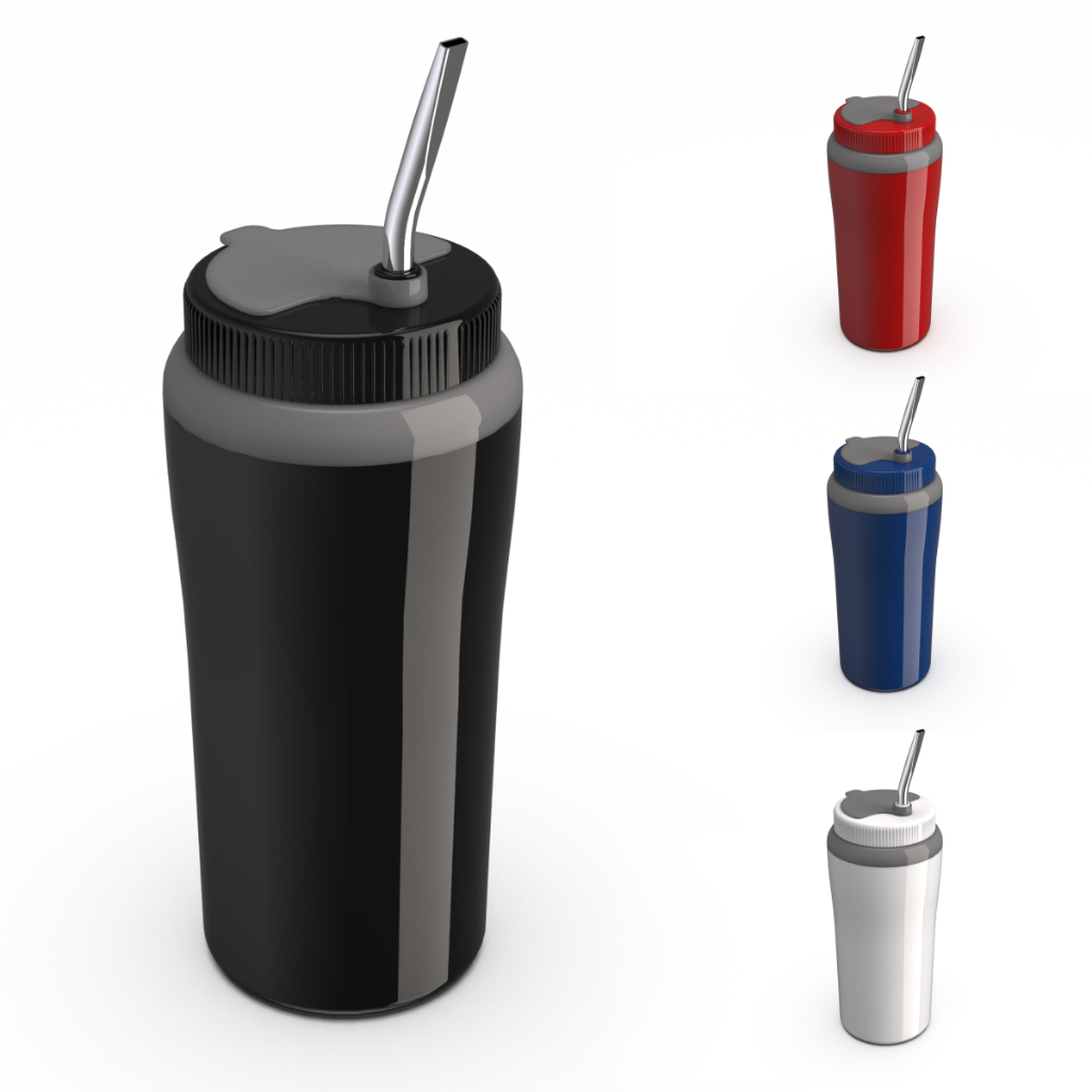 Copo Térmico Tereré Unitermi 650ml com Tampa e Canudo Inox – Água Gelada por Horas