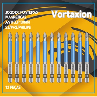 12 Peças  Anti-Derrapante -Jogo de Bits de Chave Phillips Magnético Impacto em Oferta na Shopee