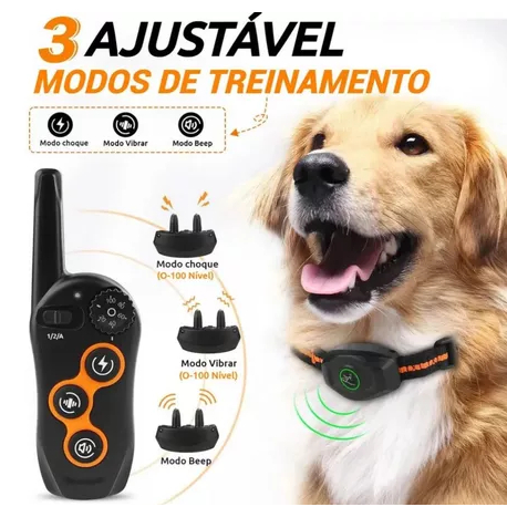 Coleira Eletrônica À Prova D'água Para Cães De Estimação Com Controle Remoto De 500-600 Metros / SUS.SHOP