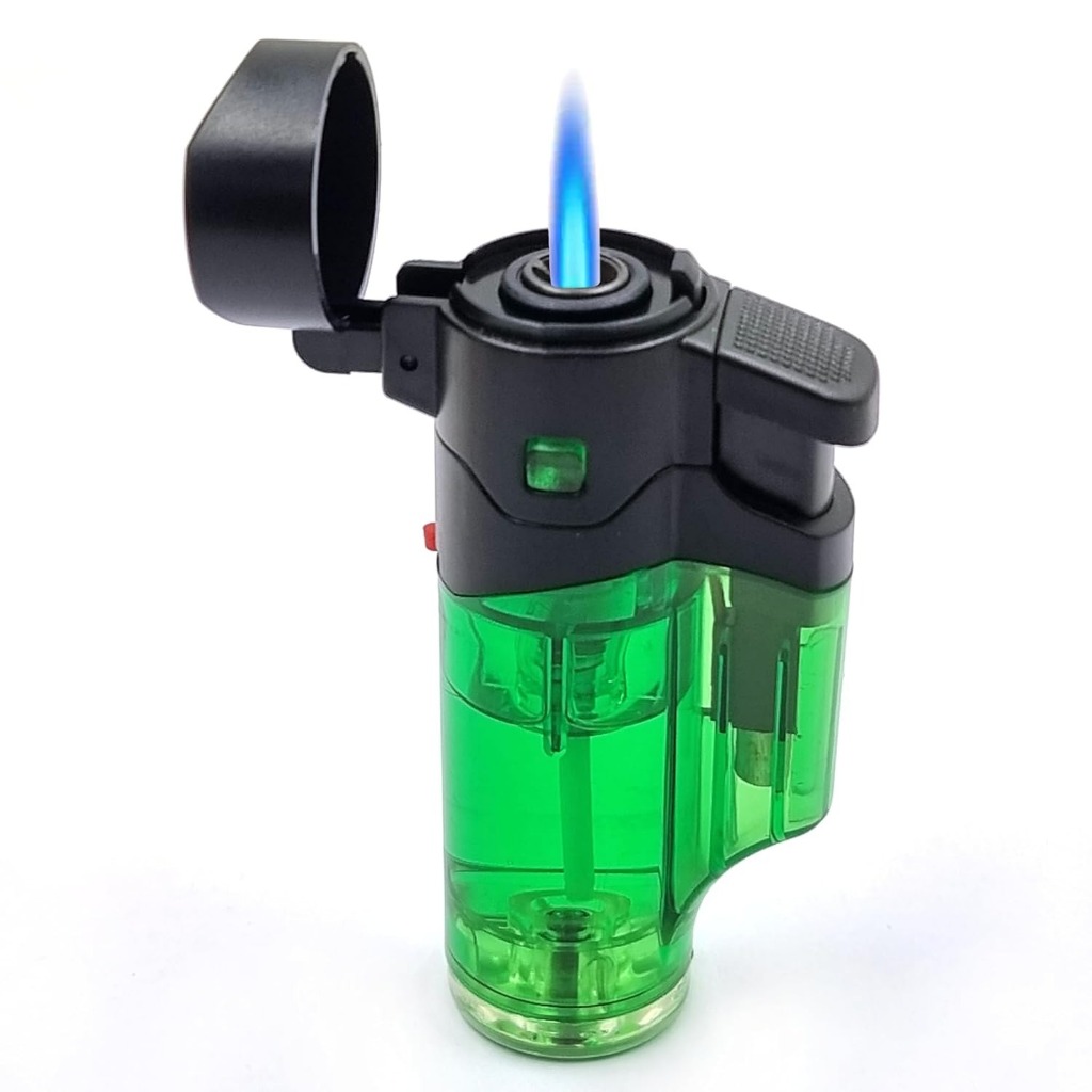 Isqueiro Maçarico Resistente Tanque Transparente Recarregável Ajustável Com Tampa de Segurança Potente em Oferta na Shopee