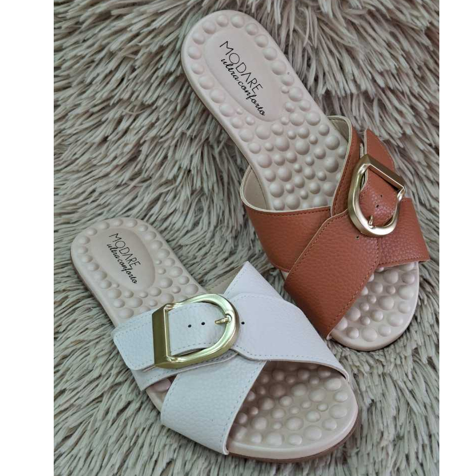 Sandália Modare 7163.134 (Produto Original) - Terra/Branco Off em Oferta na Shopee