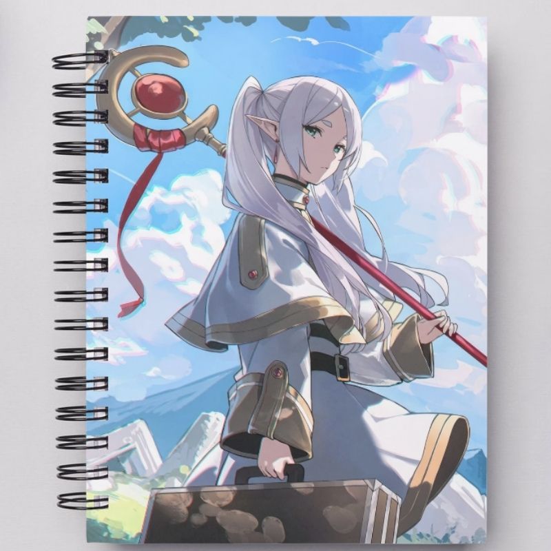 Caderno Frieren Anime Personalizado com nome - Capa Dura e Folhas Temáticas 80 folhas