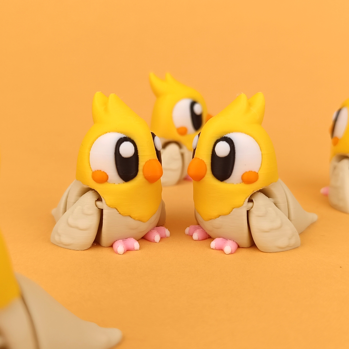 Miniatura Calopsita Articulada🦎✨Fofa; Presente; Impressão 3D; Colecionável; Brinquedo.