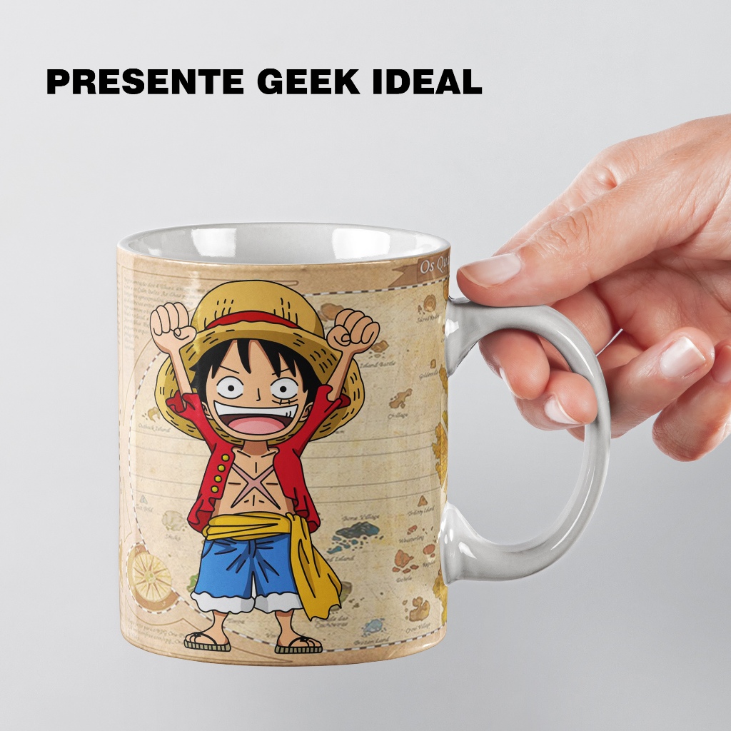 Caneca personalizada One Piece Chibi - Mugiwaras - Monkey D. Luffy