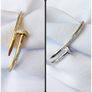 Bracelete Pulseira Prego de Aço Inoxidável Prata e Dourado em Oferta na Shopee