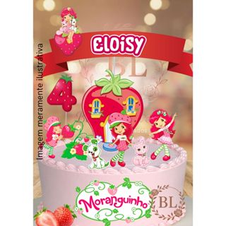 Topo de bolo MORANGUINHO, MORANGUINHO , Meninas, Topper Personalizados MORANGUINHO, TOPO DE BOLO PERSONALIZADO em Oferta na Shopee