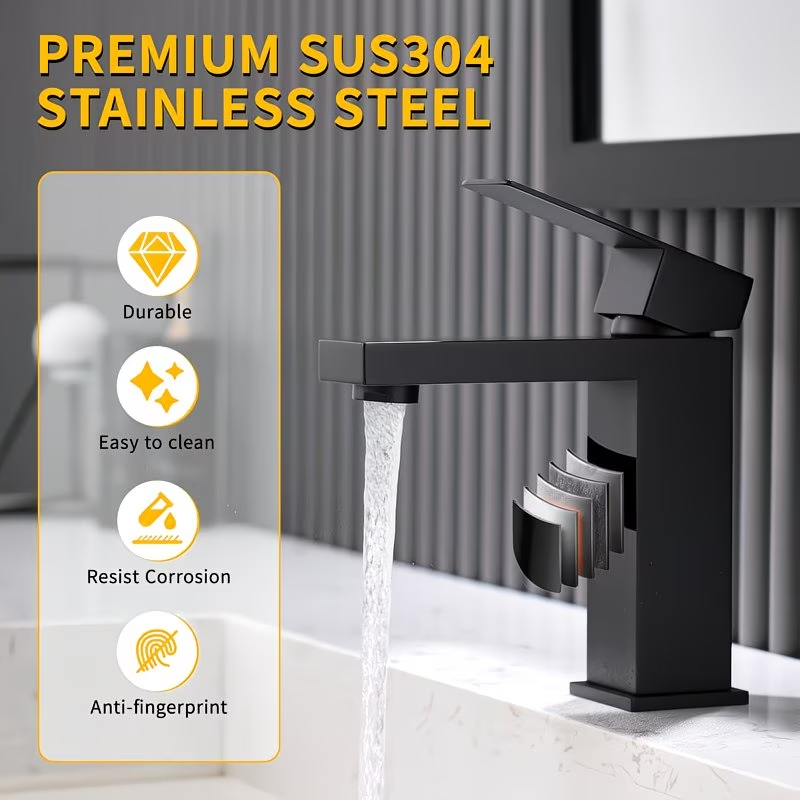 Torneira de Banheiro Lavabo cuba Preta Prata Luxo Metal Cromada Moderna 1/2 Cuba Fosco Inox Quadrada em Oferta na Shopee