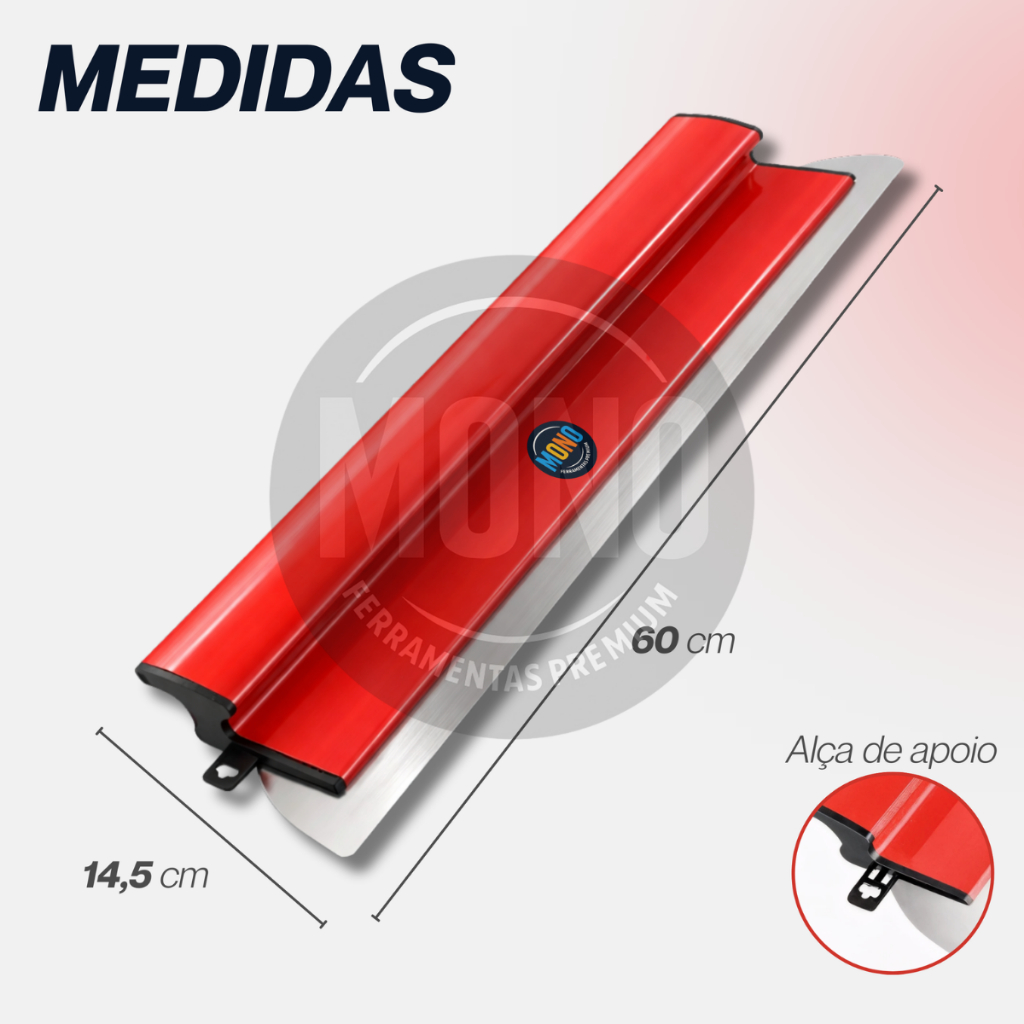 Kit Desempenadeira Berox 60CM+ Suporte Alongador Berox Inox ABS Engenharia Ergonomico Drywall Gesso Profissional