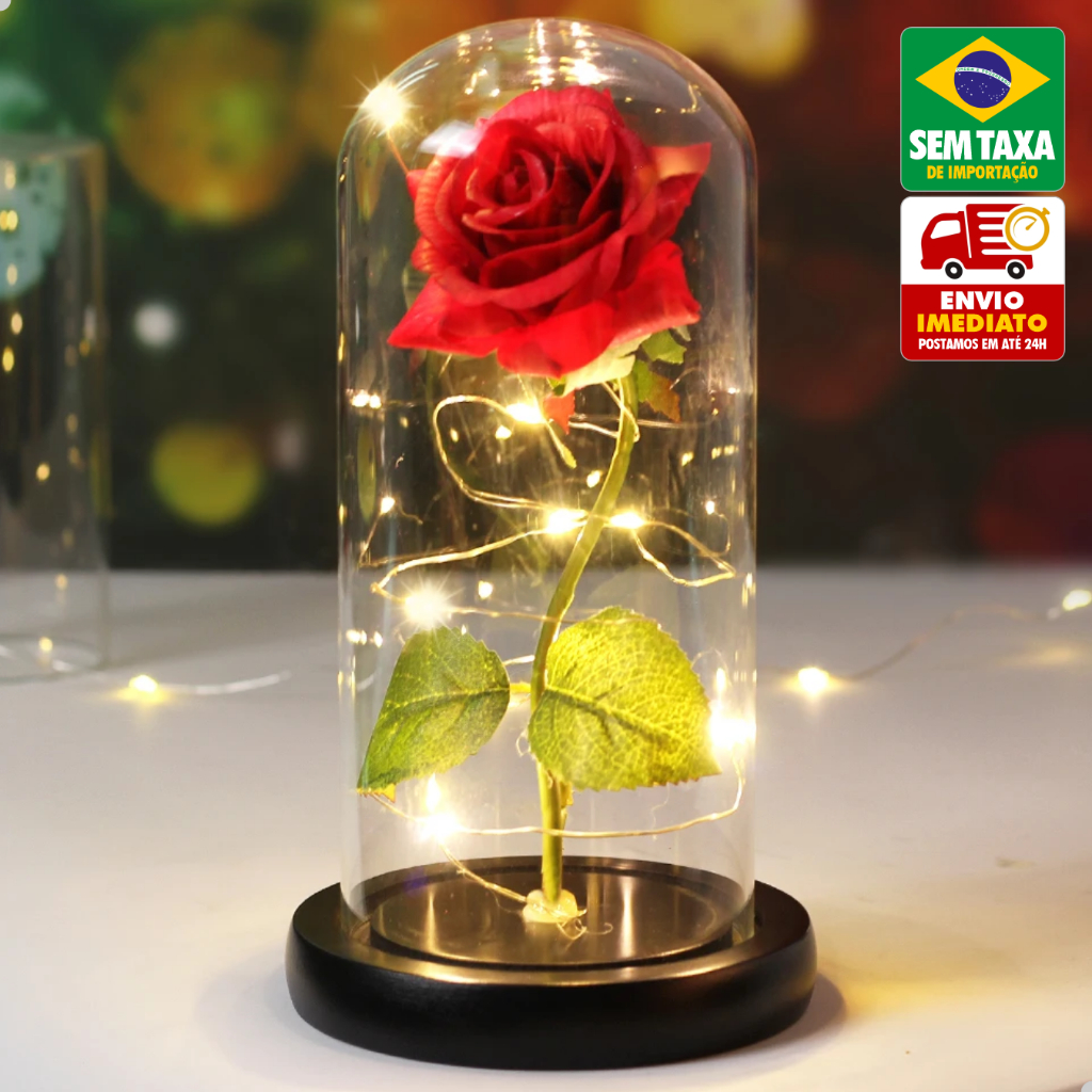 Enfeite Rosa Encantada Luminária LED A Bela e a Fera Pequeno Príncipe Presente Decoração em Oferta na Shopee