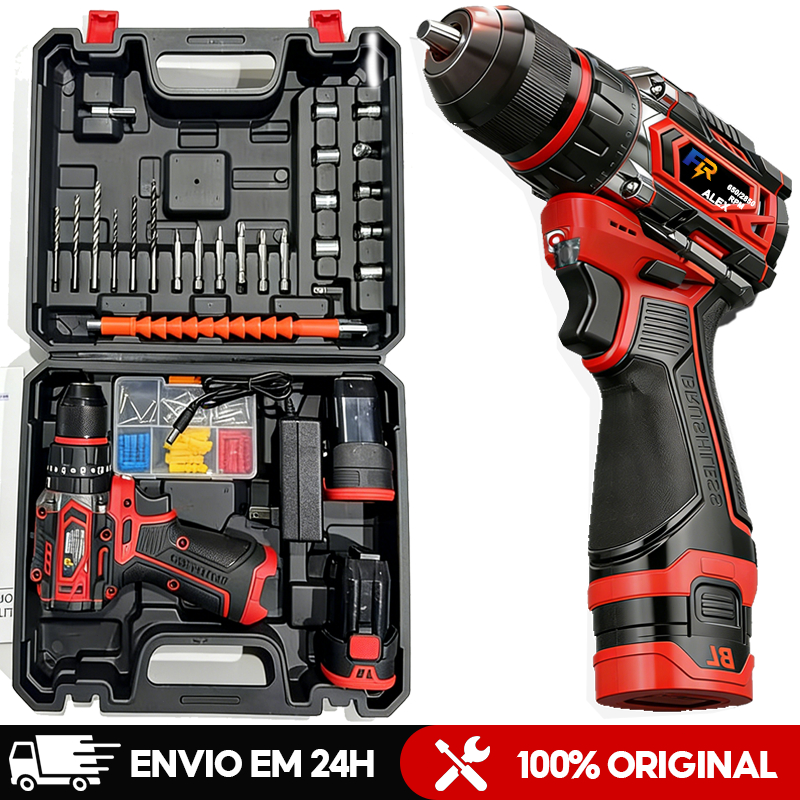 Furadeira Parafusadeira Impacto 16.8V Profissional Brushless 60Nm 2 Baterias 3 Func¶es