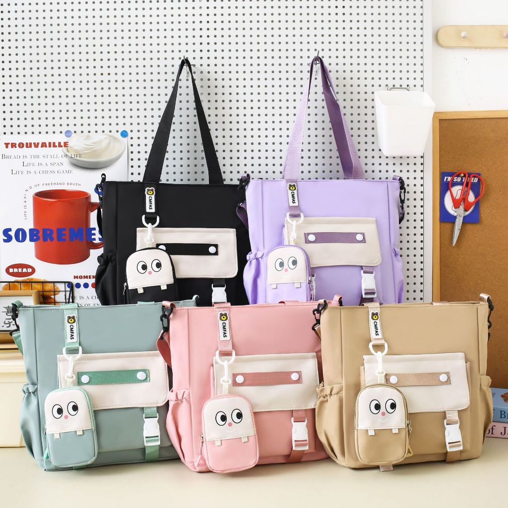 Bolsa Escolar Feminina Grande Estilo Estudante com Bolsa Porta Moedas