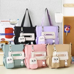 Bolsa Escolar Feminina Grande Estilo Estudante com Bolsa Porta Moedas