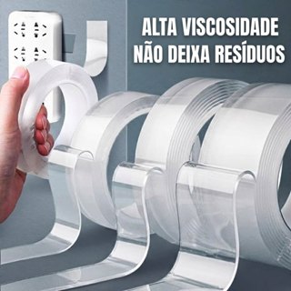 Fita Dupla Face 2/3m Transparente fixa Forte Multiuso Antiderrapante para Casa Escritório em Oferta na Shopee