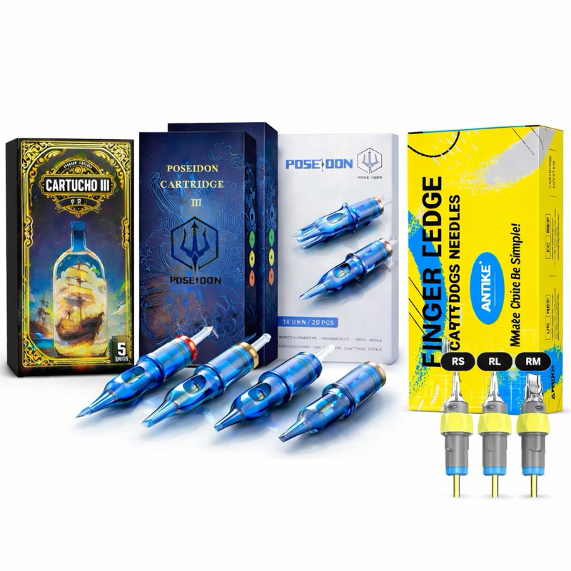 Cartuchos Tatuagem Antike Poseidon 20 Unidades Sombreamento Linha Preenchimento Anvisa NFe Antique