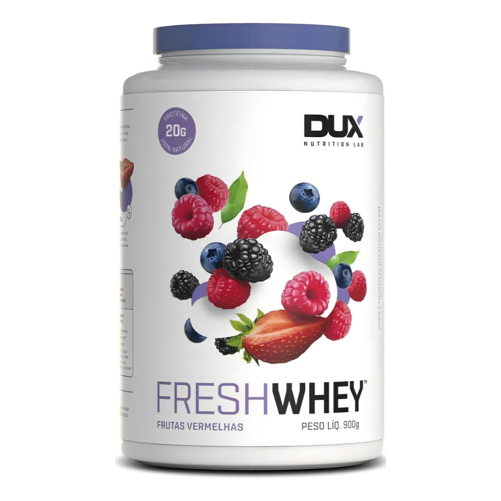 Fresh Whey 3W Dux Nutrition 900g – Whey Protein Blend Ganho de Massa e Recuperação FRUTAS VERMELHAS