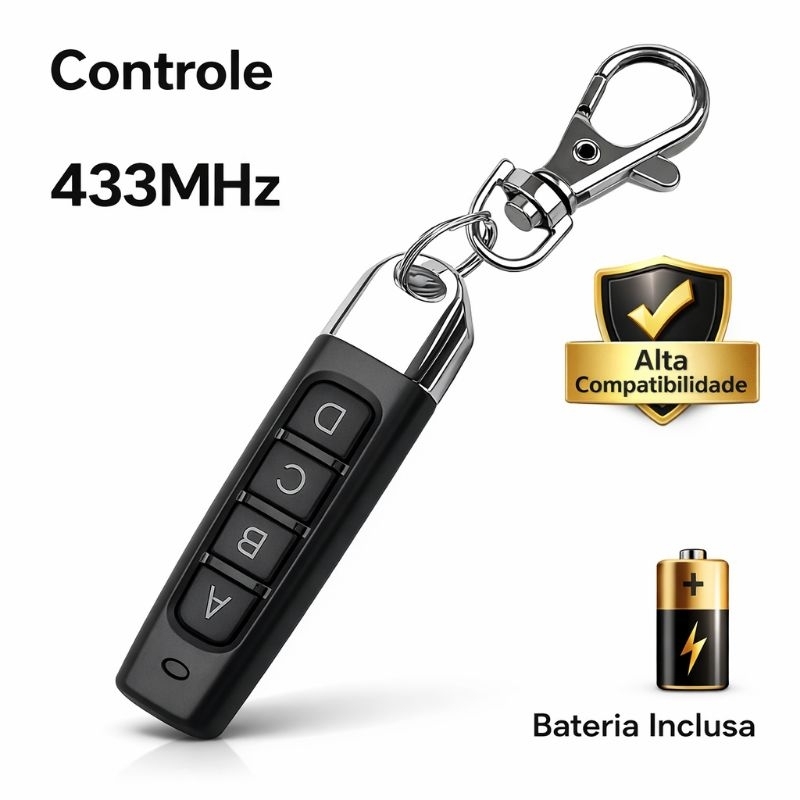 Mini Controle Remoto Portão Garagem 433MHz - Compacto e Multi-funcional em Oferta na Shopee