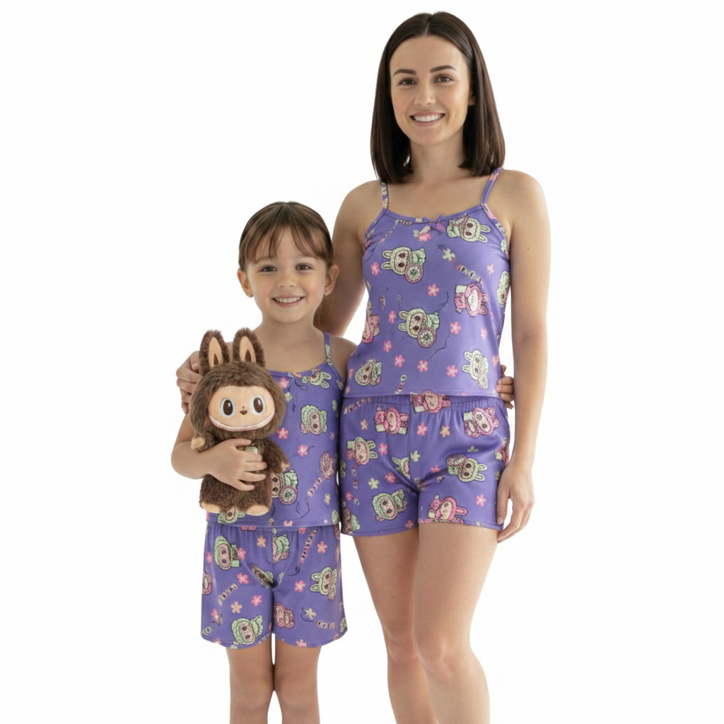 kit Pijama Tal Mãe Tal Filha Baby Doll Adulto e Infantil Pijama Combinando em Oferta na Shopee