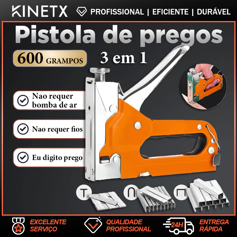 Grampeador Tapeceiro Alta Resistência 600 Grampos Ferramentas Profissional de Cromado em aço inoxidável em Oferta na Shopee