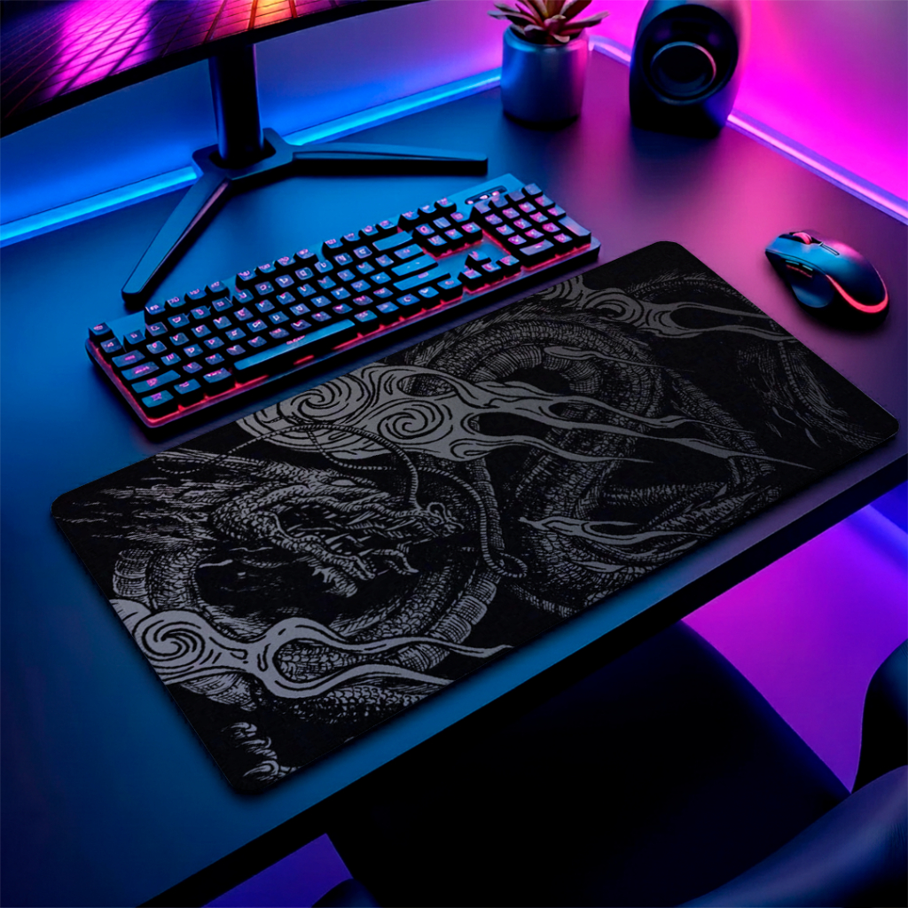 Mouse Pad Gamer Speed Confortavel Bordas Costuradas Antiderrpante Com Estanpa Dark Dragon Varios Tamanhos em Oferta na Shopee