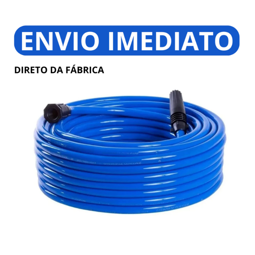 Mangueira de Jardim 50 Metros Reforçada Lisa Flexível + Conector/Engate e Bico