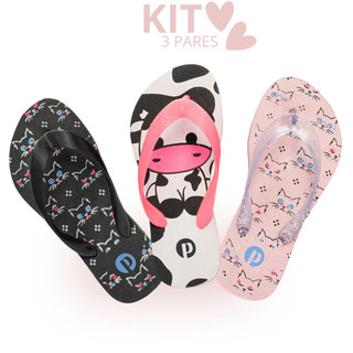 Kit Chinelo Infantil Confortável Antiderrapante