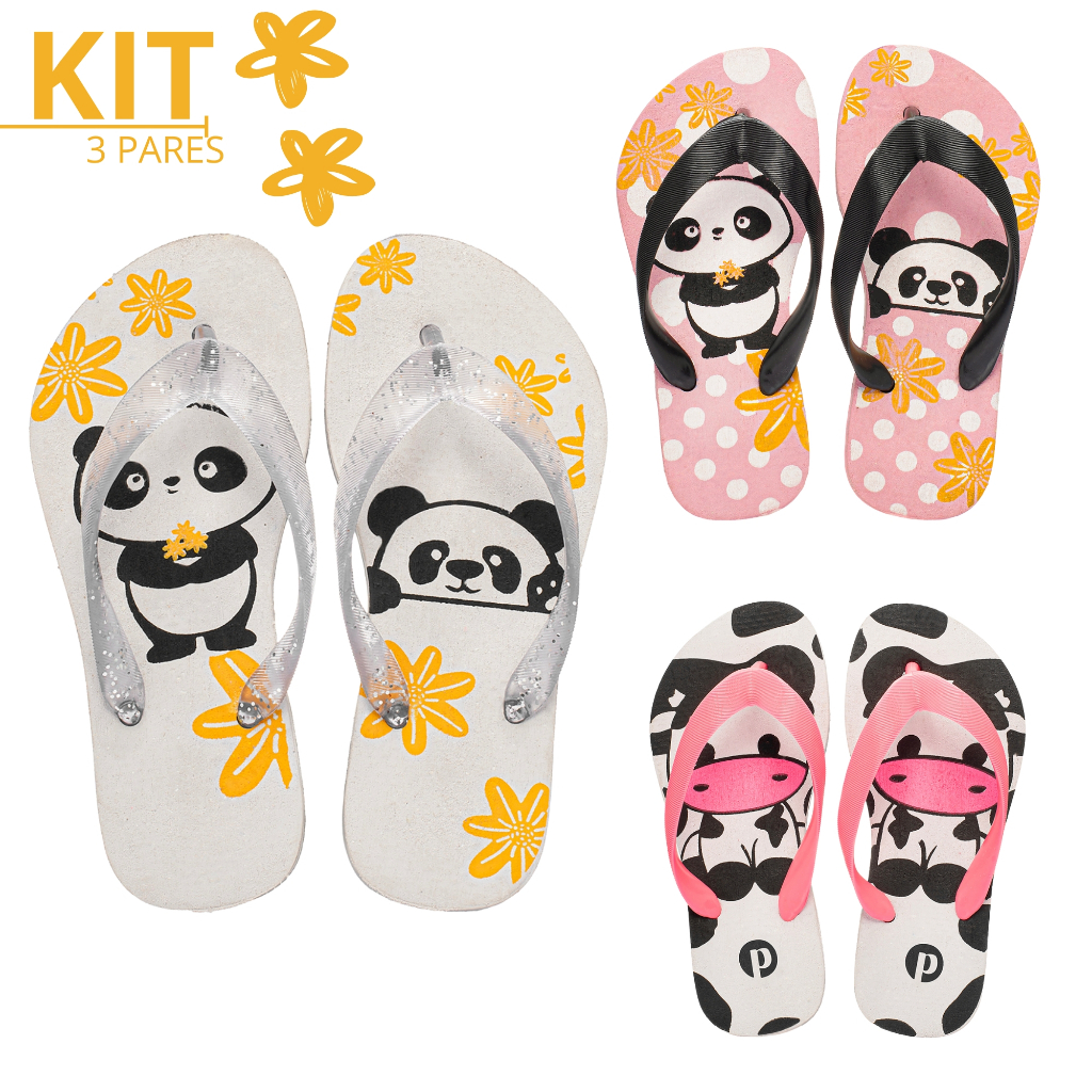 Kit Chinelo Infantil Estampado Confortavél