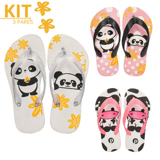 Kit Chinelo Infantil Estampado Confortavél