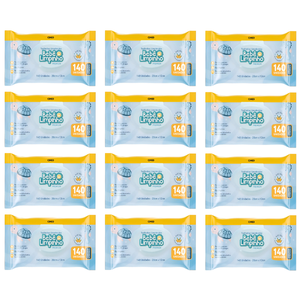 KIT COM 1.680 TOALHAS UMEDECIDAS BEBÊ LIMPINHO PREMIUM - CIMED em Oferta na Shopee
