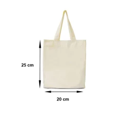 kit 25 Ecobag tamanho 20x25 alça Cru 100% Algodão Sacola