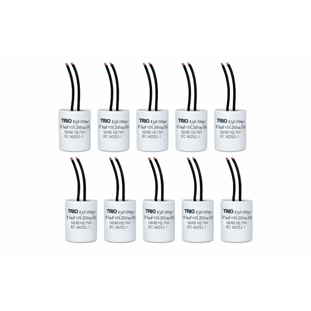 kit 10 Capacitor 8,5uf 250 2 fios Ventilador Teto 127V (K-12-10)
