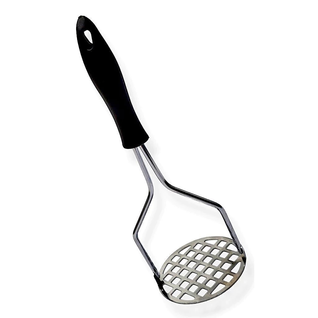 Amassador de batata aço inox profissional com cabo anatômico resistente cozinha 23cm