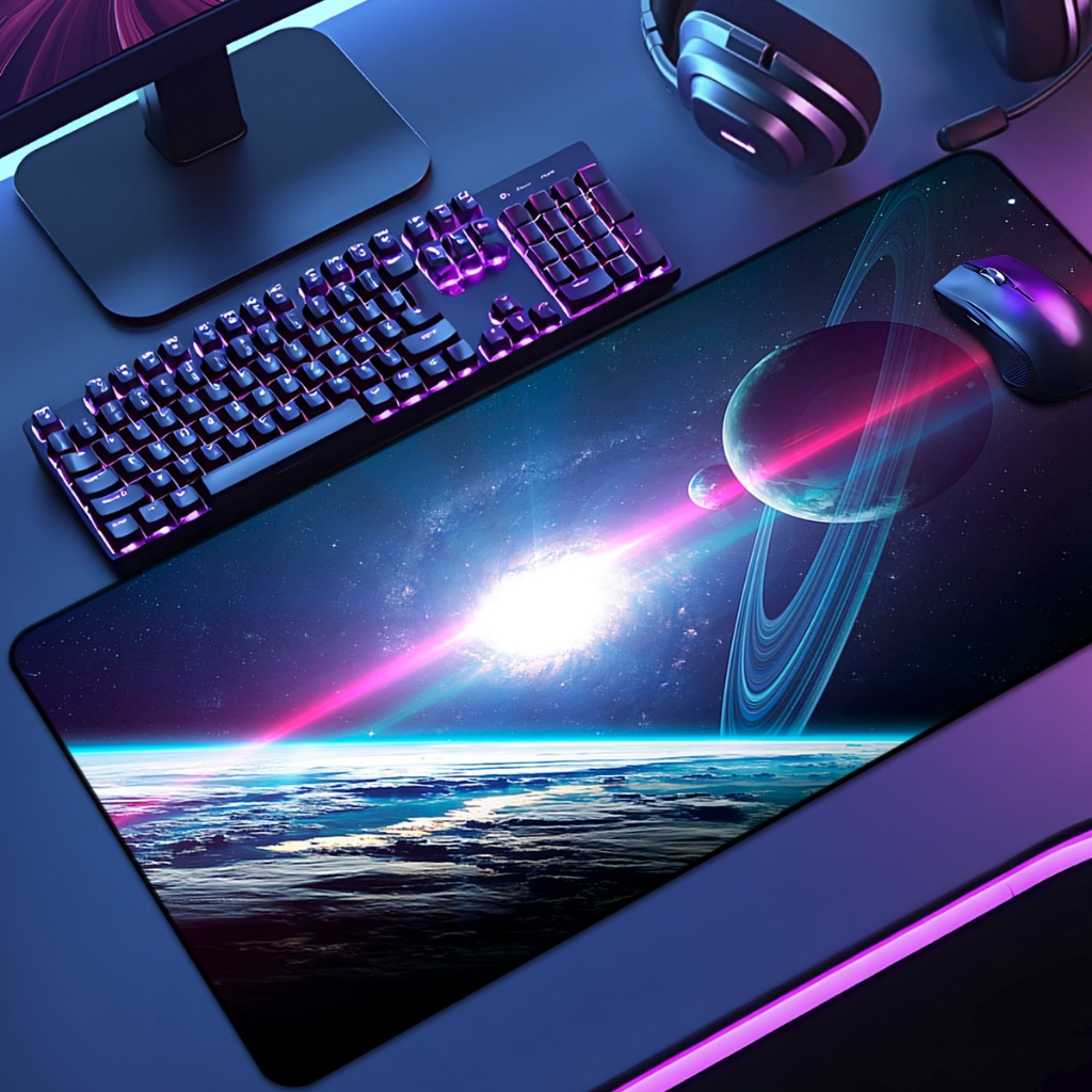 Mouse Pad  Universo Gamer XXL Antiderrapante Setup Speed Extra Grande Diversas Estampas E Tamanhos Borda Costurada