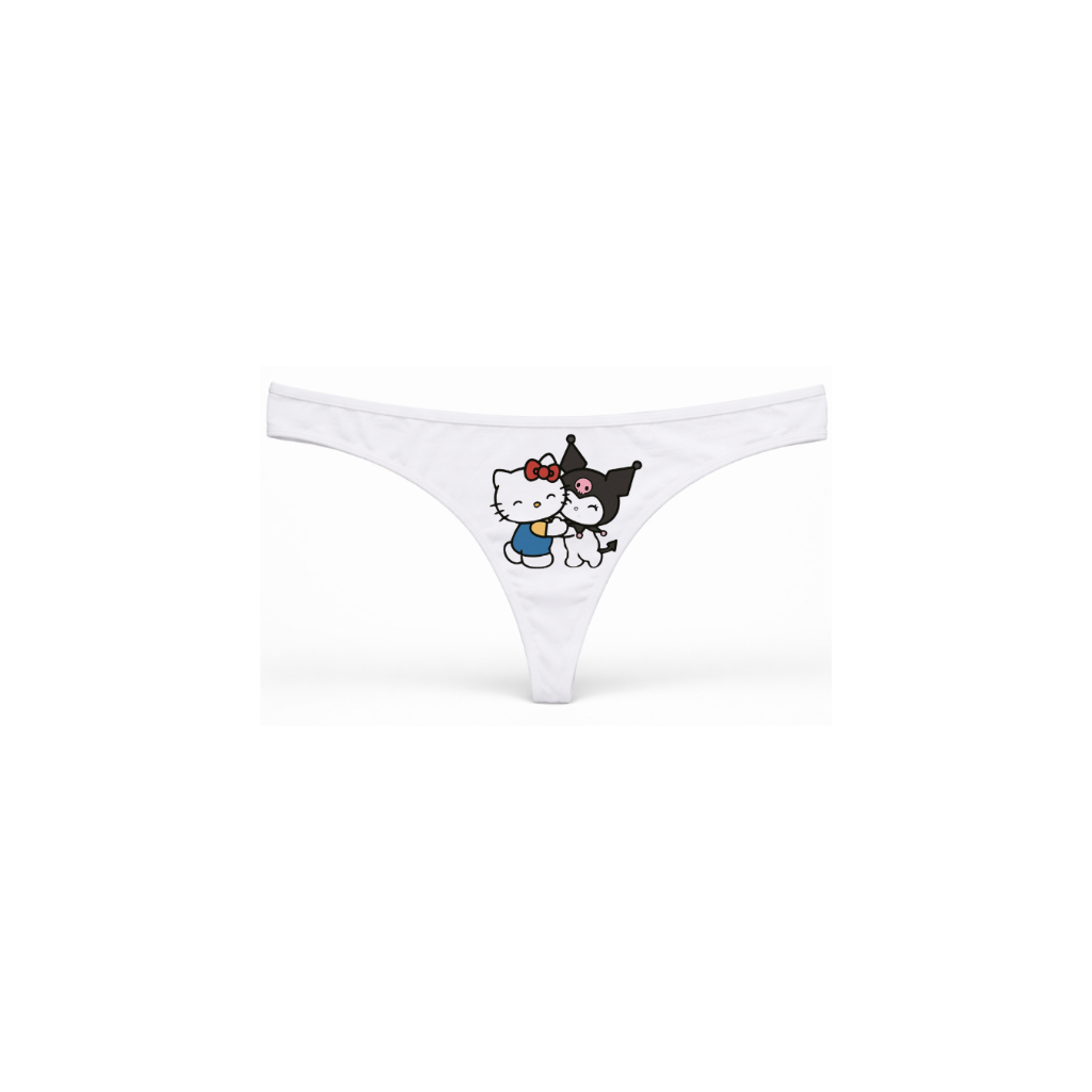 Calcinha Fio Dental Feminina 100% Algodão | Hello Kitty, Kuromi e Cinnamoroll em Oferta na Shopee