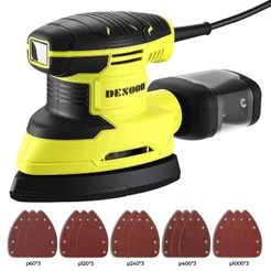Lixadeira Orbital 240w Real Triangular Elétrica Professional 13000rpm Autossucção Com 15 Lixas E Coletor De Pó Desoon