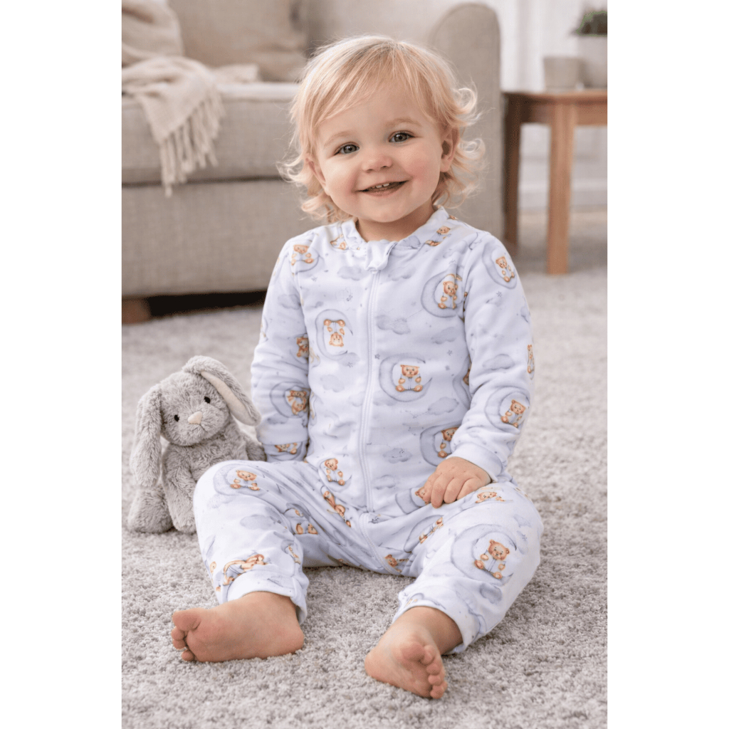 Macacão Bebê Térmico Quentinho Menino Menina Inverno com Estampa Urso na Lua