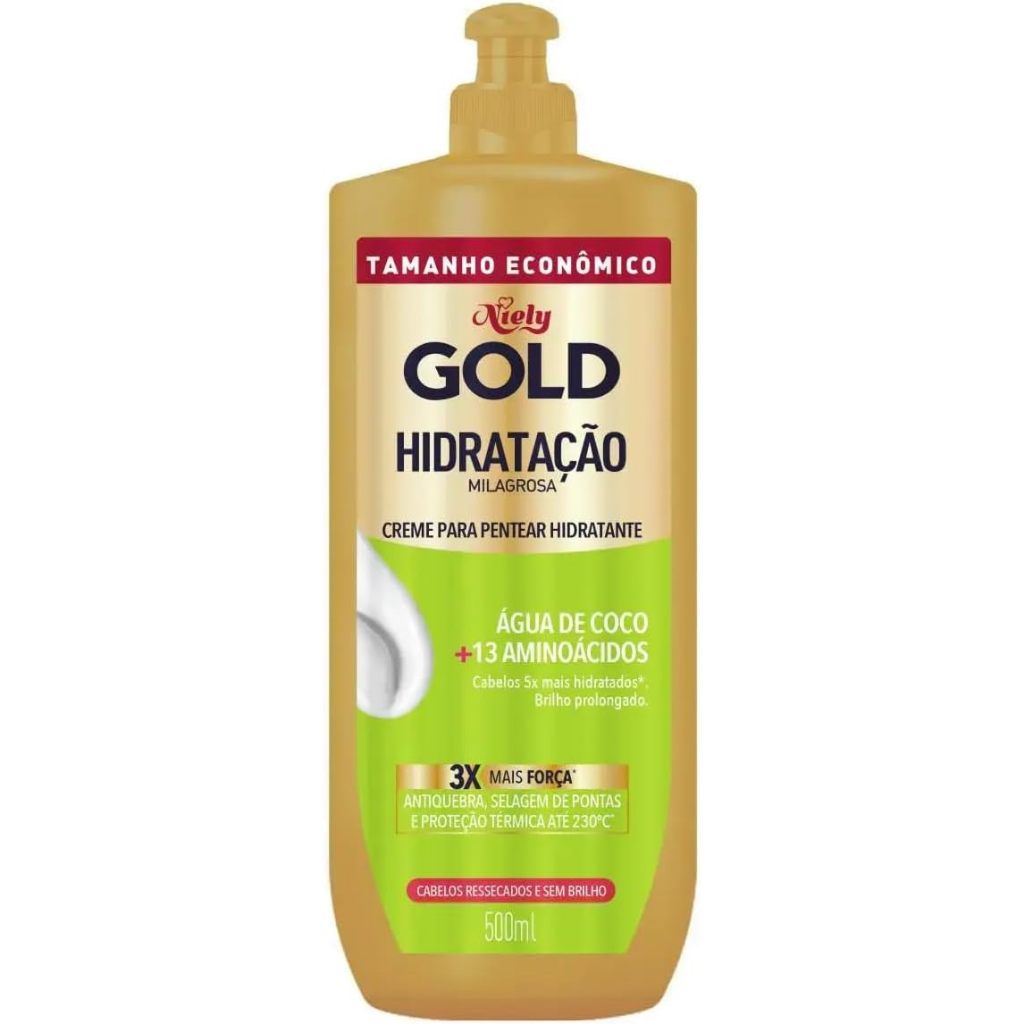 Niely Gold Creme Para Pentear Hidratação Milagrosa - 500ml em Oferta na Shopee