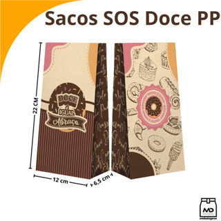 SACO KRAFT SOS TAMANHOS  P TEMA DOCE I LOVE DOCES DOCERIA DOCINHOS COOKIES C/ 50 UNIDADES em Oferta na Shopee