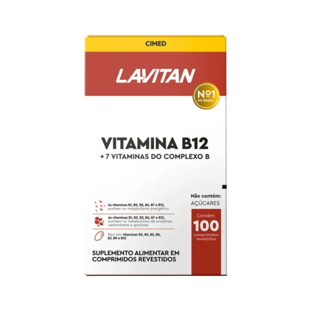 Lavitan Vitamina B12 Complexo B Metilcobalamina 100 Comprimidos