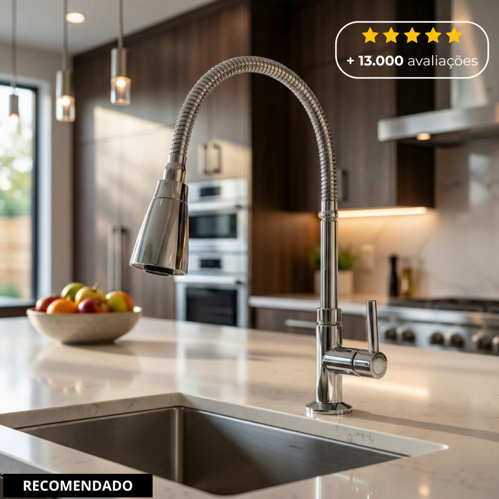 Torneira Gourmet Cozinha Bancada Pia Flexível 2 Jatos Abs em Oferta na Shopee