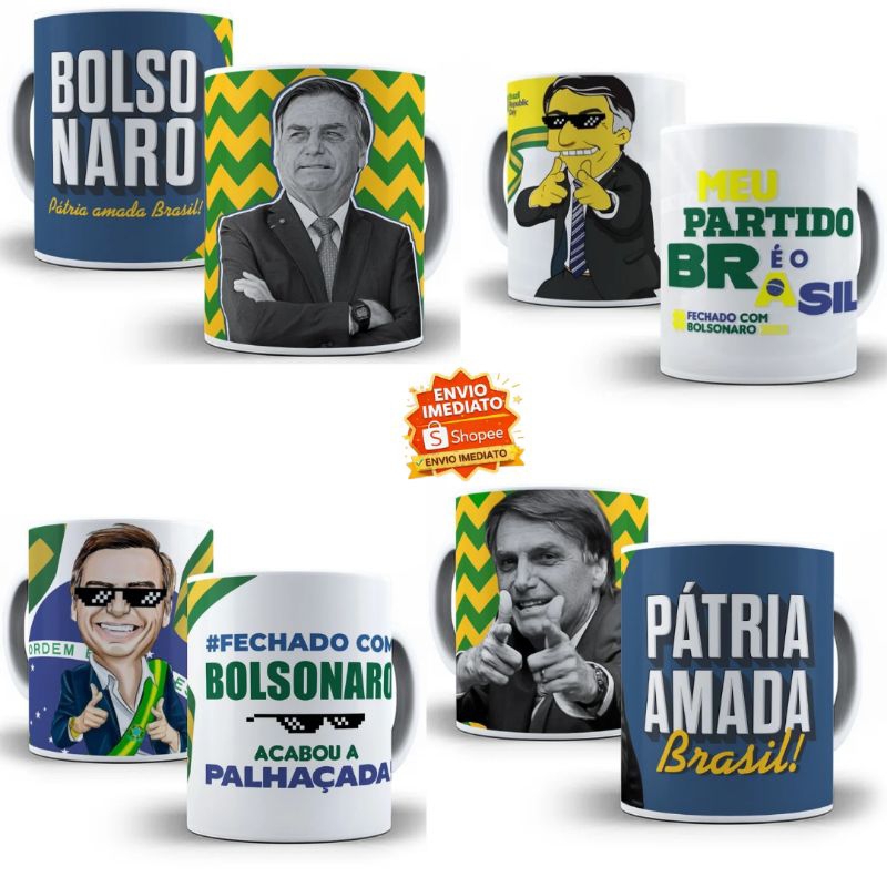 Caneca Bolsonaro Presidente | Cerâmica Branca 325ml