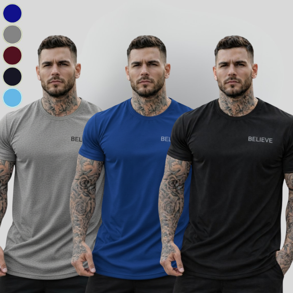 Kit 3 Camisas Dry Fit Plus Size Furadinho Masculinas Esportiva Corrida Treino Academia. em Oferta na Shopee