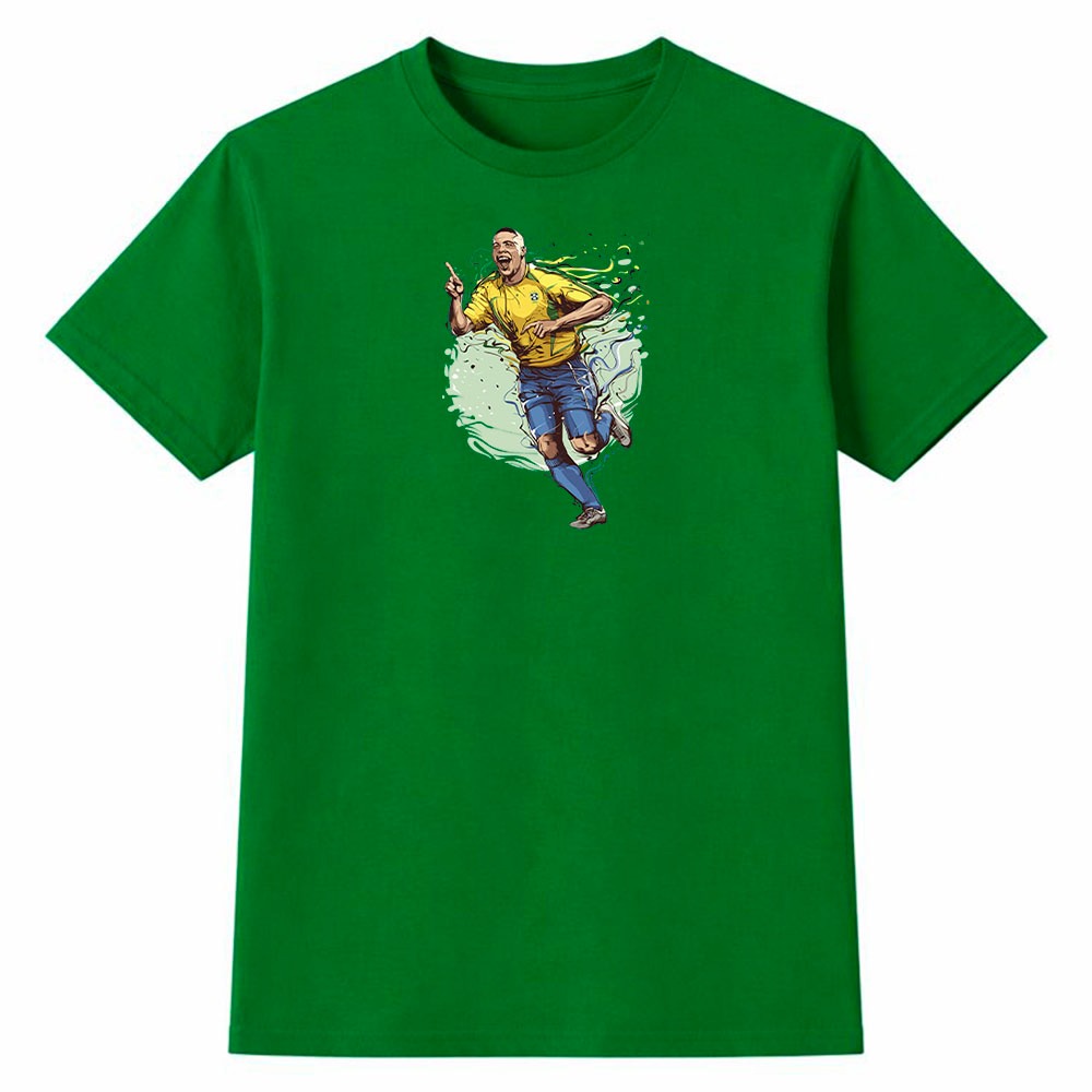 Camiseta Feminina 100% Algodão Camisa Ronaldo Brasil Futebol Copa do Mundo Gol Seleção Moda Casual