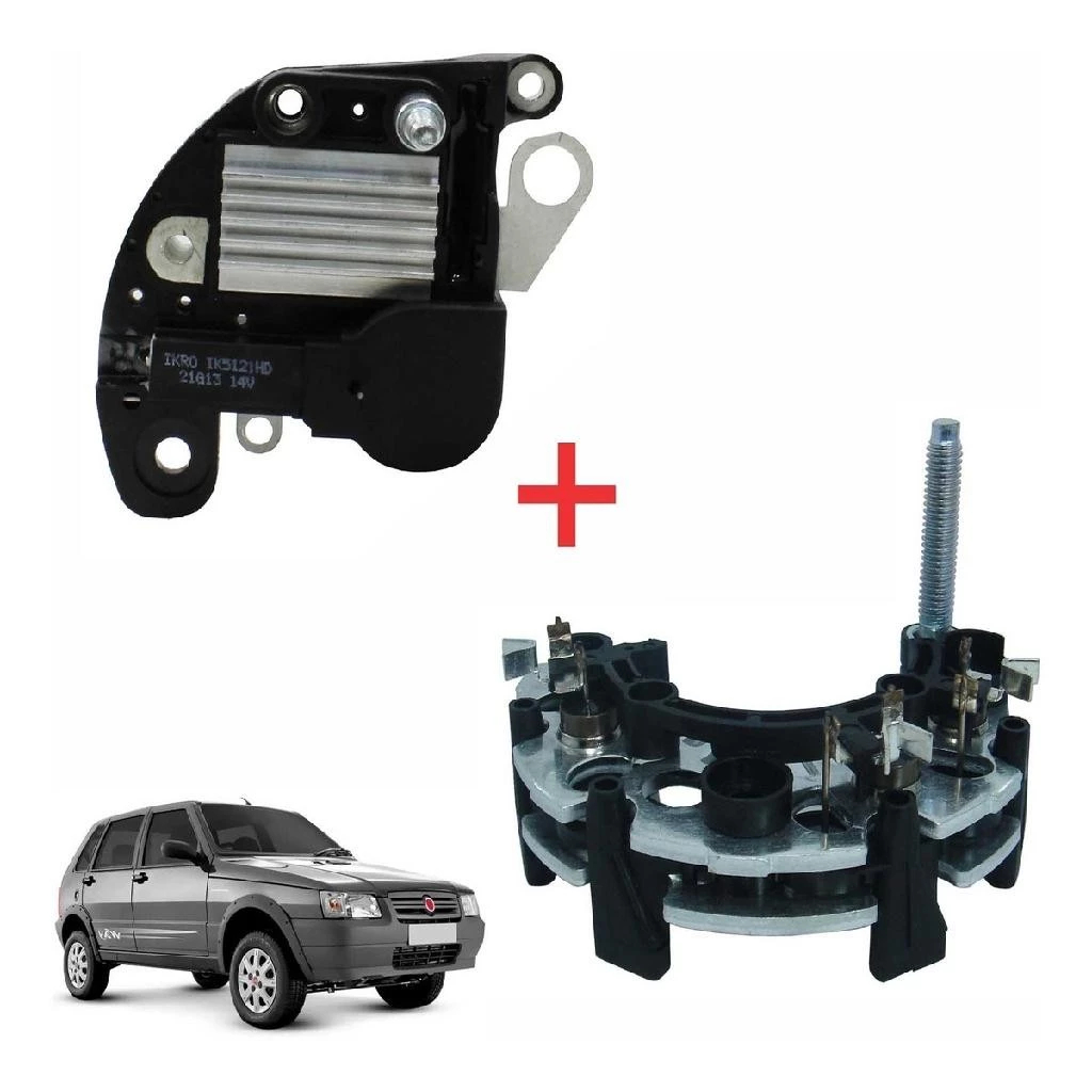 Regulador Voltagem+placa Diodo Corsa Celta Palio Uno Denso