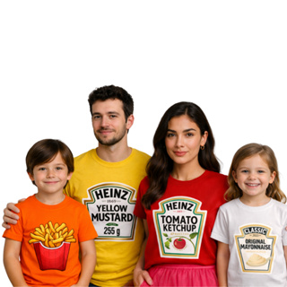 Camiseta Carnaval Engraçada Família Combinando Fast Food Ketchup Mostarda Batata P ao GG e 2 ao 16 em Oferta na Shopee