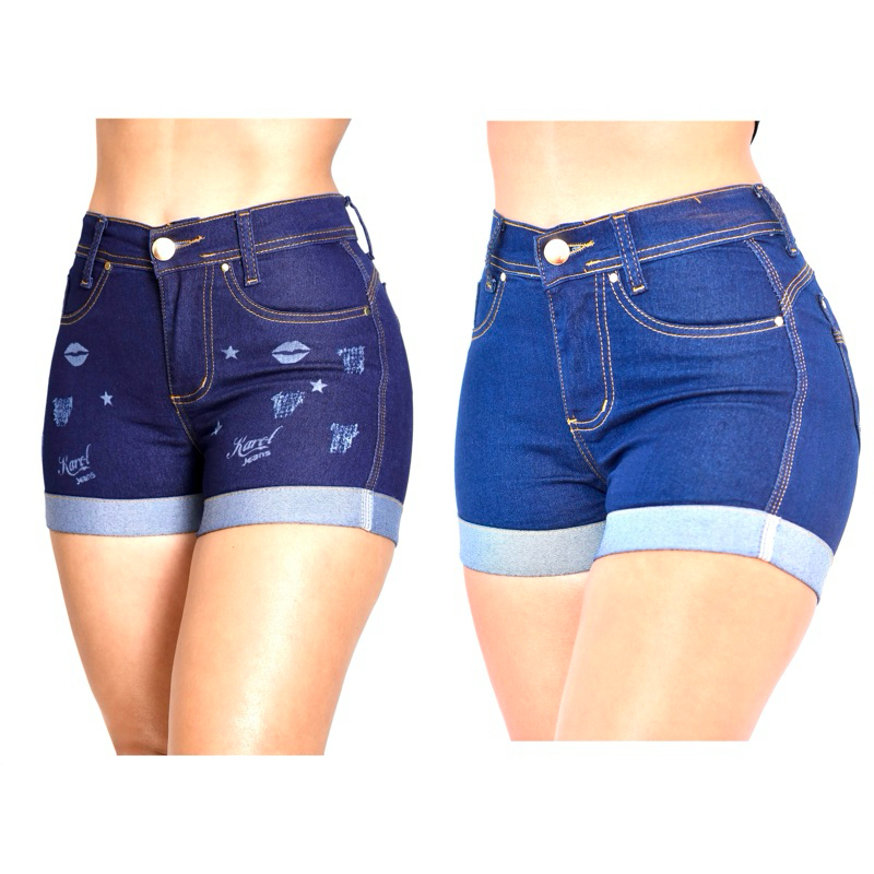 kit com 2 shorts feminino bermuda comportado levanta bumbum elastano lycra em Oferta na Shopee